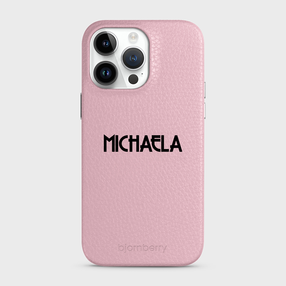 iPhone 14 Pro Max Personalised Leather Case - Art Deco Name - 20