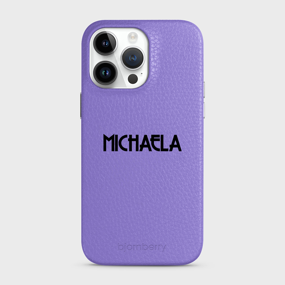 iPhone 14 Pro Max Personalised Leather Case - Art Deco Name - 12