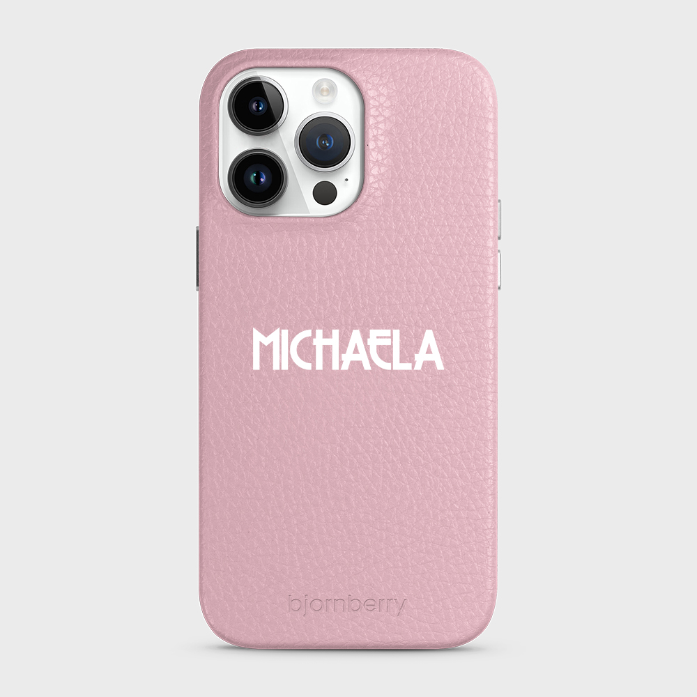 iPhone 14 Pro Max Personalised Leather Case - Art Deco Name - 21