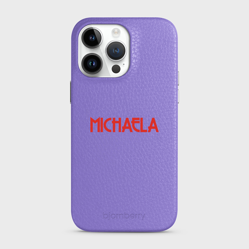 iPhone 14 Pro Max Personalised Leather Case - Art Deco Name - 10