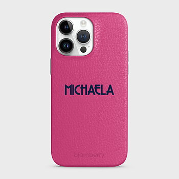iPhone 14 Pro Max Personalised Leather Case - Art Deco Name