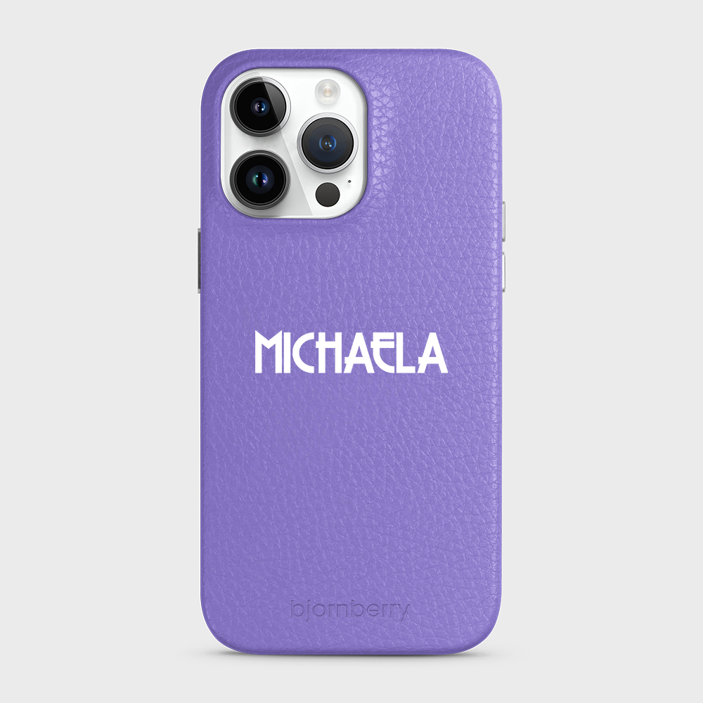 iPhone 14 Pro Max Personalised Leather Case - Art Deco Name - 13