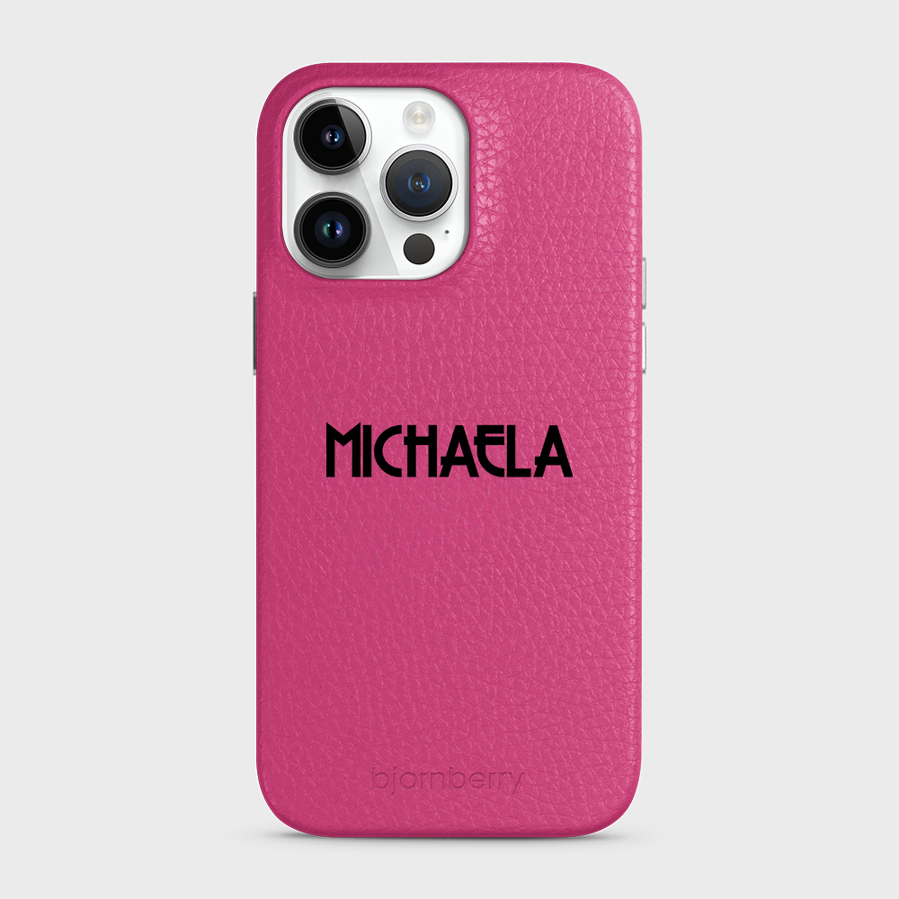 iPhone 14 Pro Max Personalised Leather Case - Art Deco Name - 6