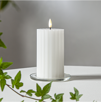 Battery Light Block Light Flame Stripe White