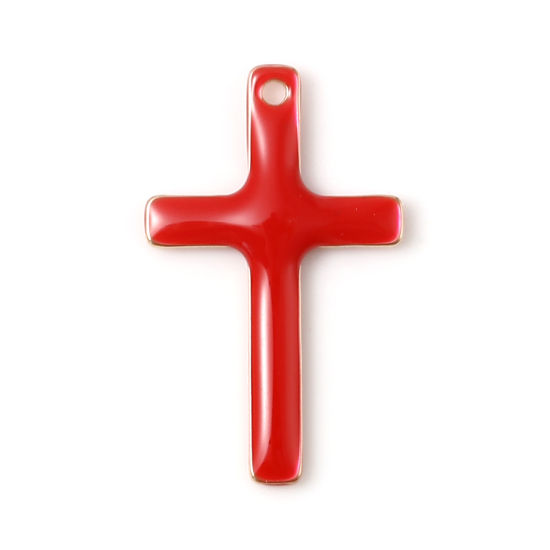 Berlock - Cross Enameld  Red