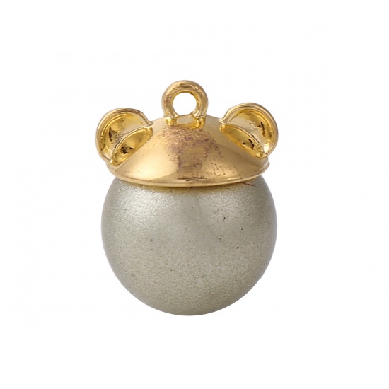 Charm   Bead cap, round ears Gold 14 mm - 2
