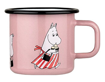Mumin emaljmugg 3,7 dl - Muminmamma, rosa
