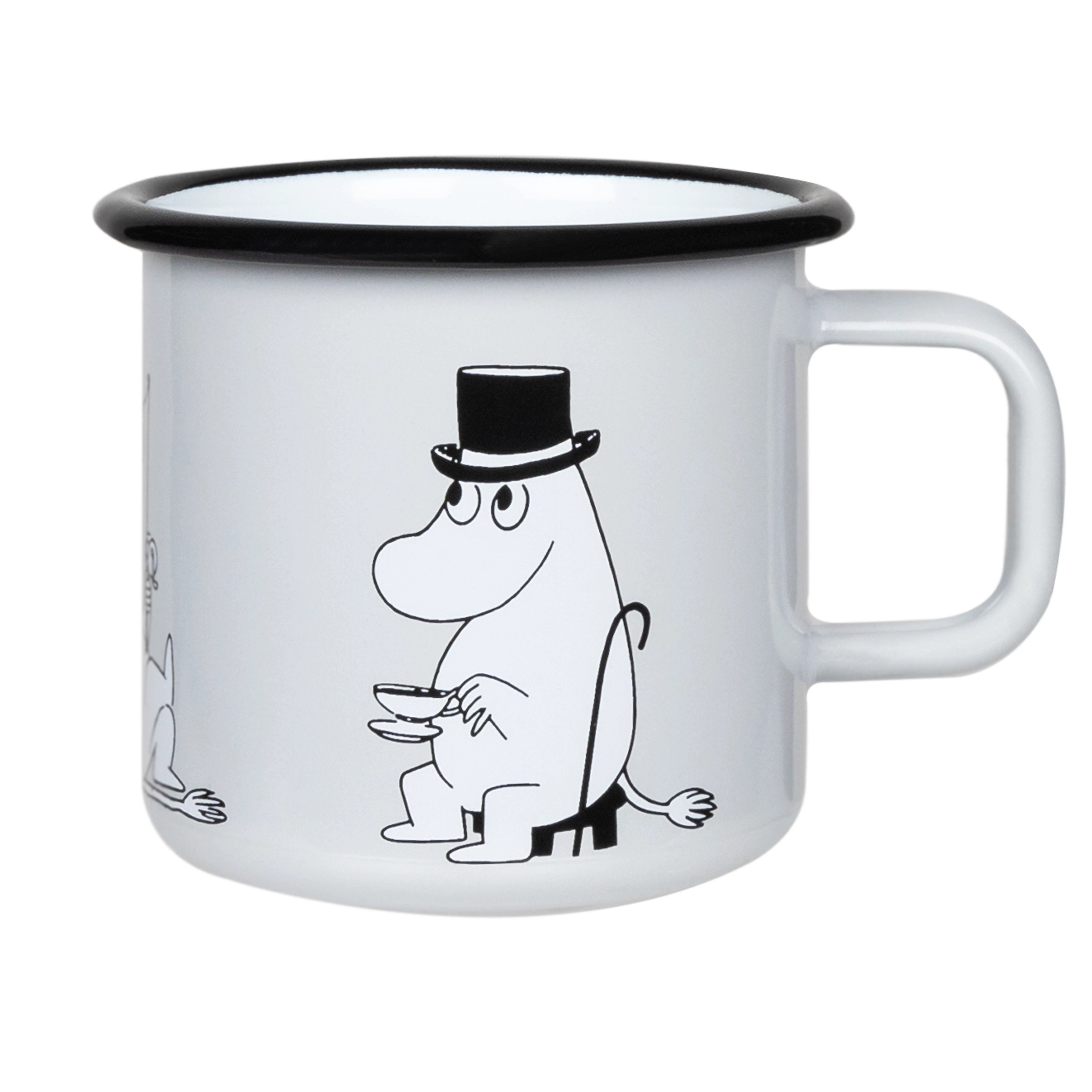 Mumin emaljmugg 3,7 dl - Muminpappa, grå