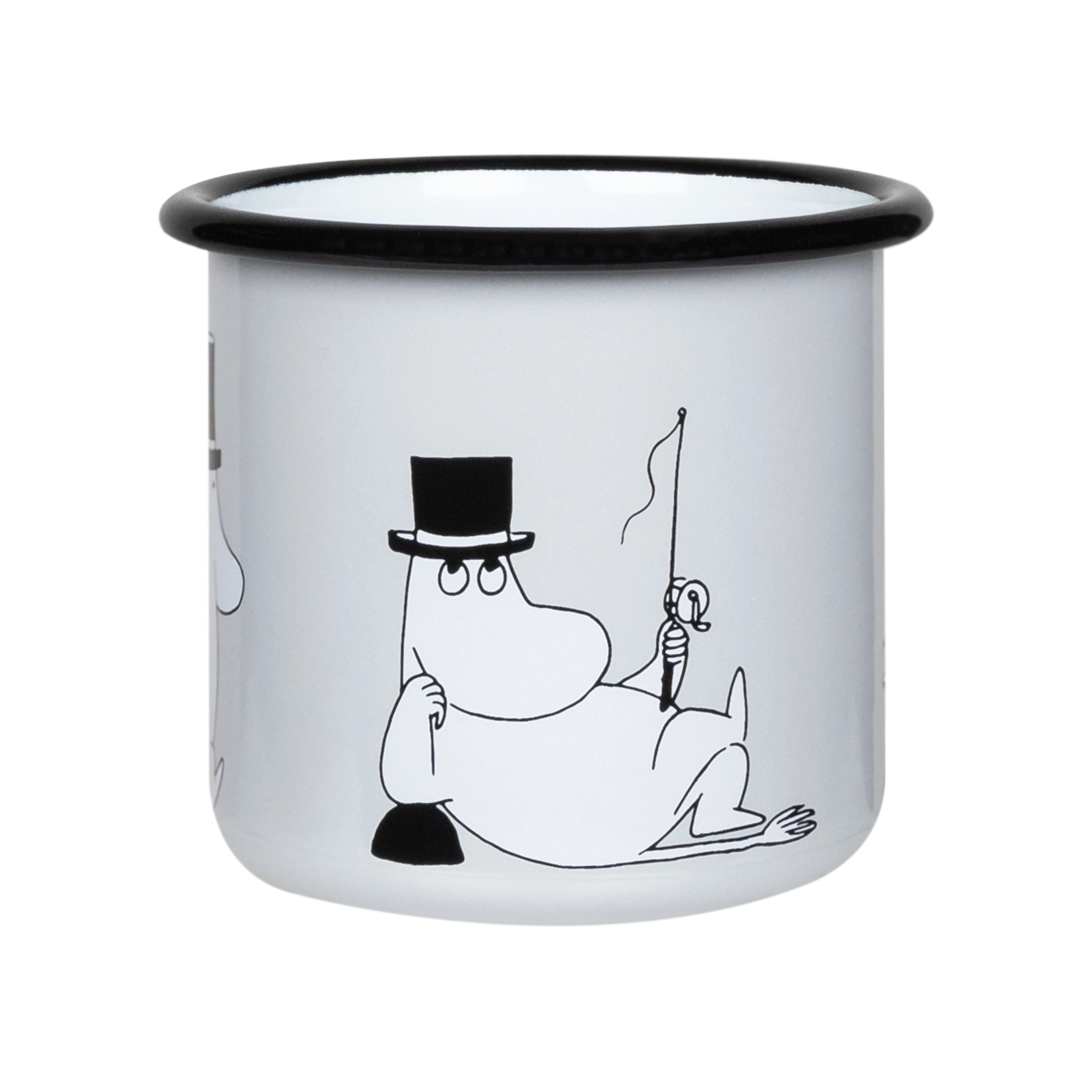 Mumin emaljmugg 3,7 dl - Muminpappa, grå - 2