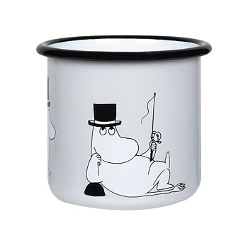 Mumin emaljmugg 3,7 dl - Muminpappa, grå