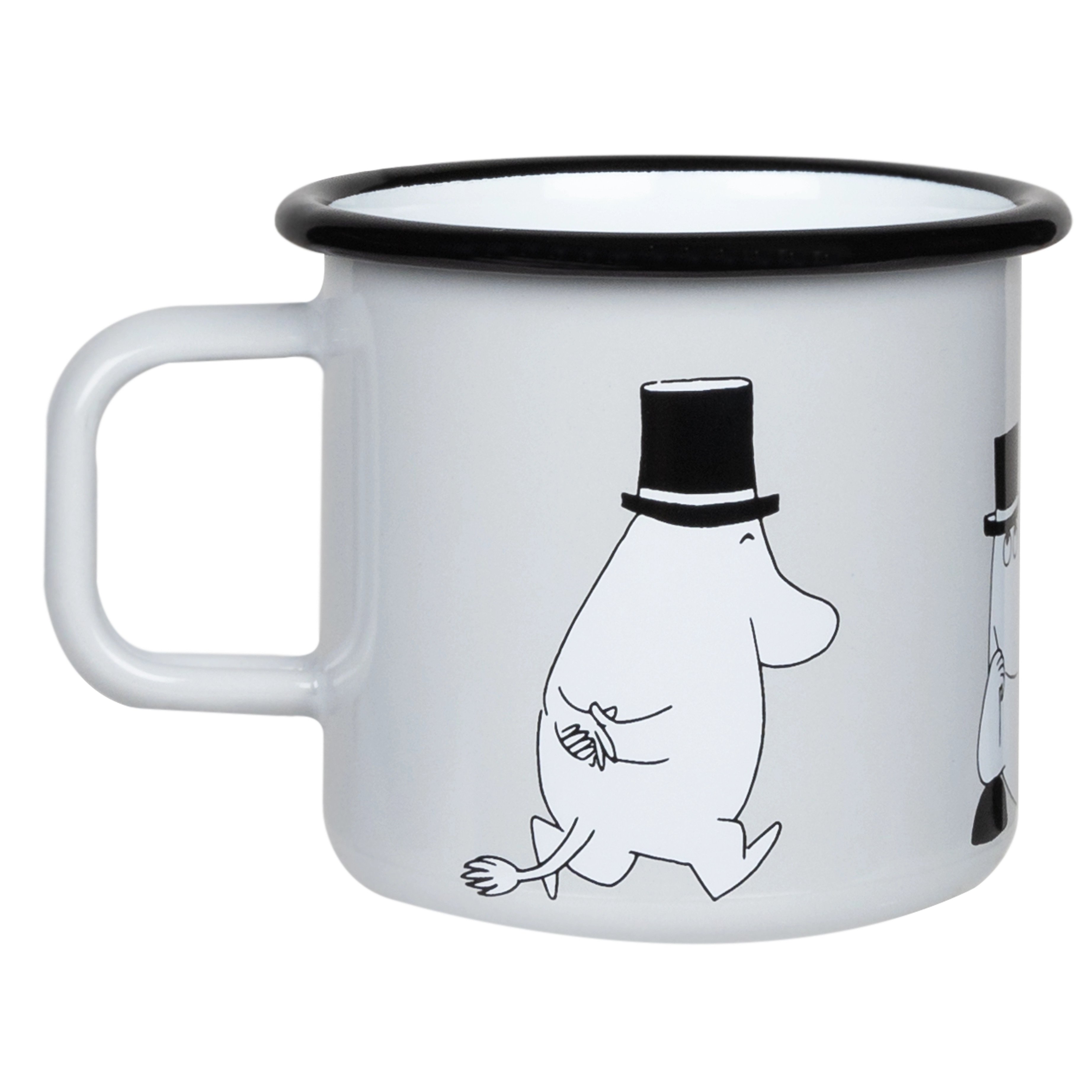 Mumin emaljmugg 3,7 dl - Muminpappa, grå - 3