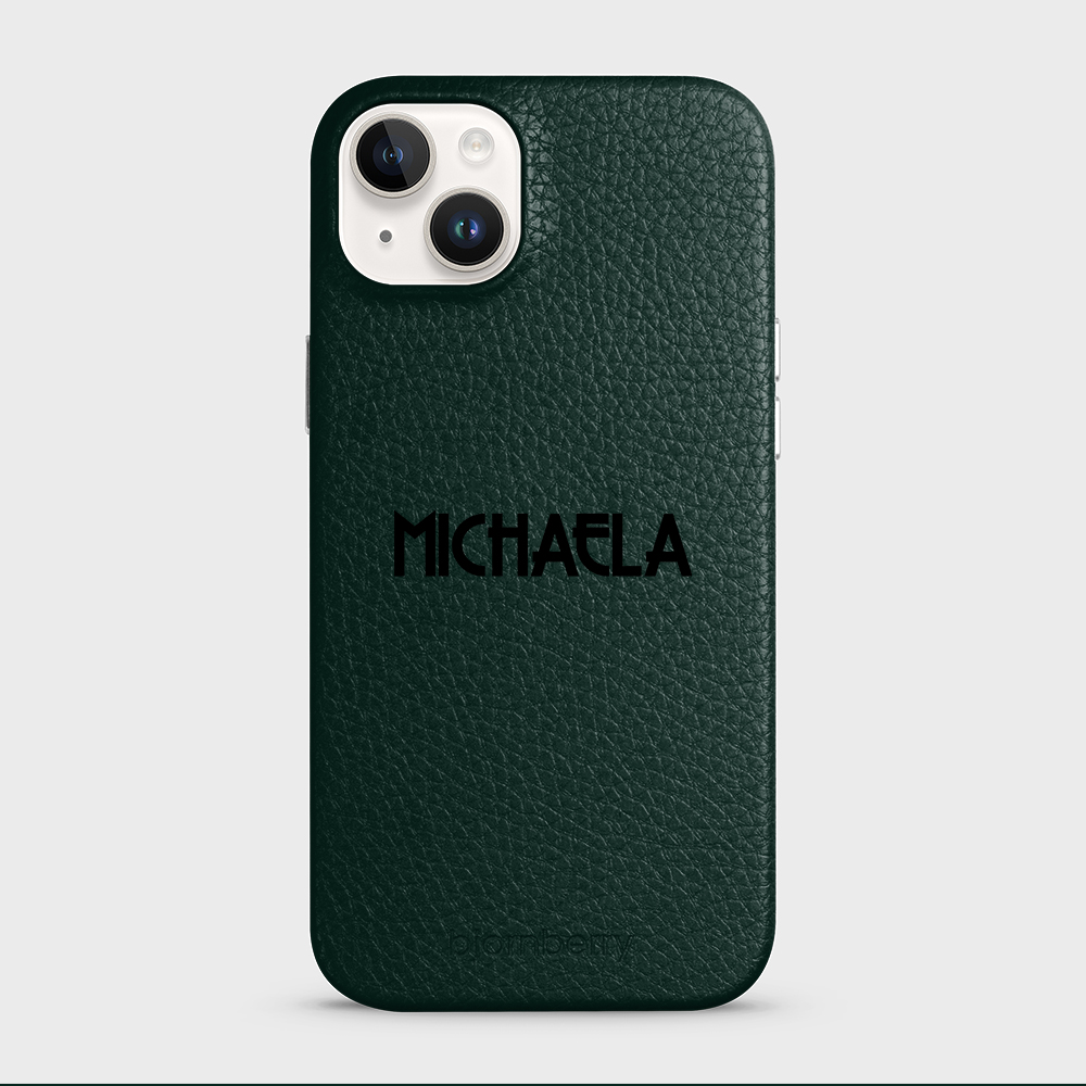 iPhone 14 Plus Personalised Leather Case - Art Deco Name - 25
