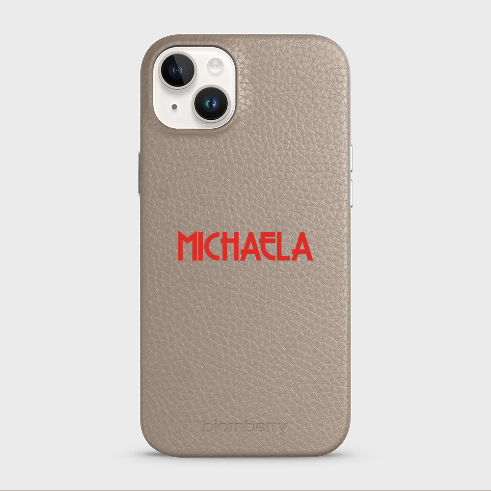 iPhone 14 Plus Personalised Leather Case - Art Deco Name - 11