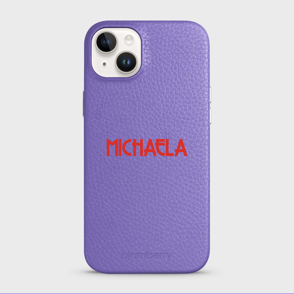 iPhone 14 Plus Personalised Leather Case - Art Deco Name - 3