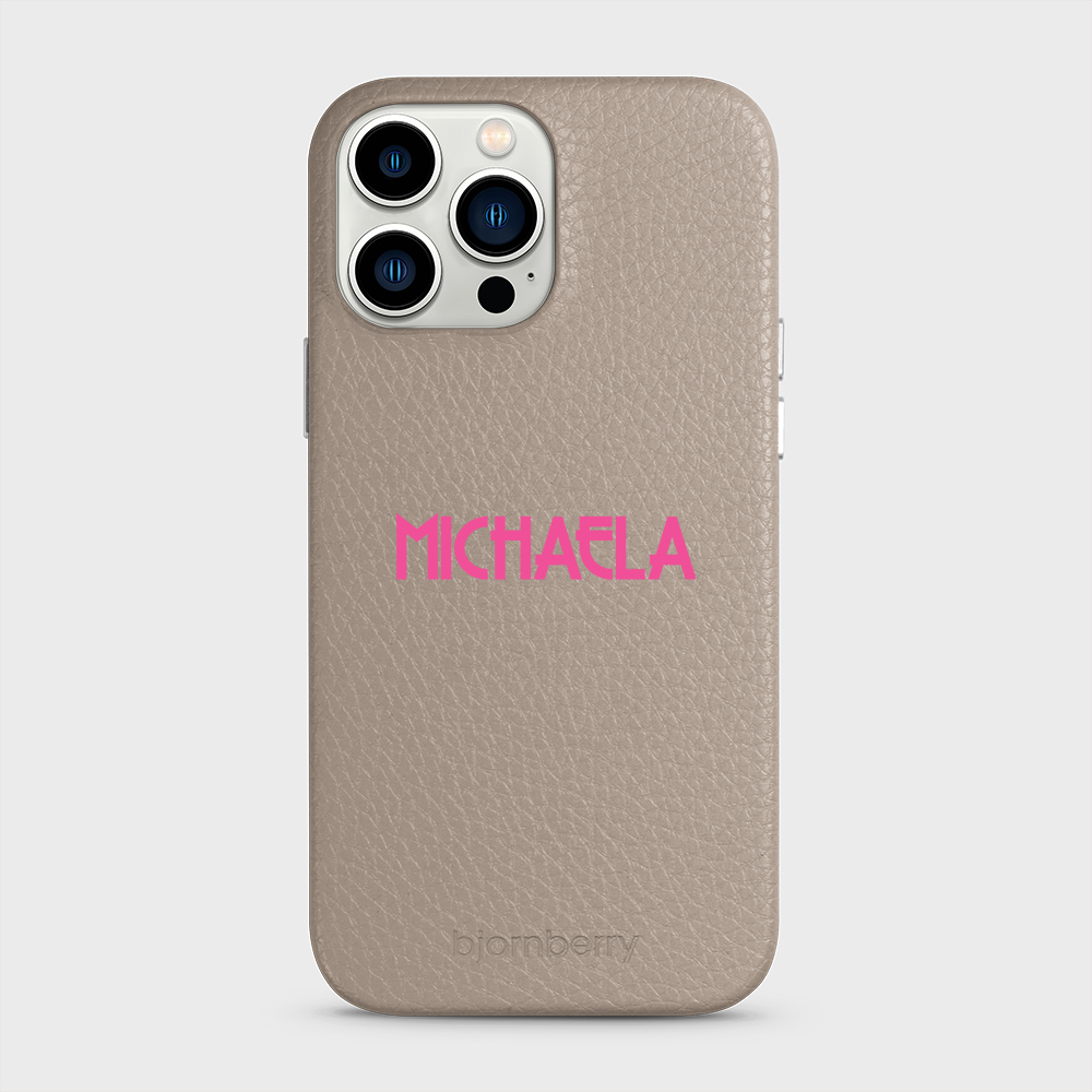 iPhone 13 Pro Max Personalised Leather Case - Art Deco Name - 38
