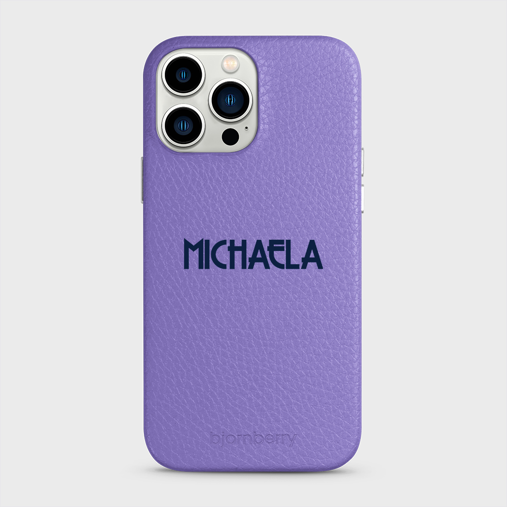 iPhone 13 Pro Max Personalised Leather Case - Art Deco Name - 15