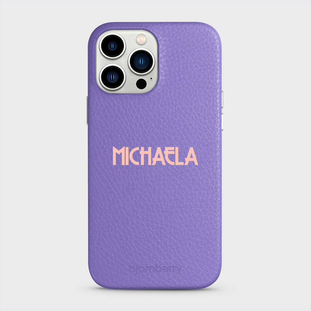 iPhone 13 Pro Max Personalised Leather Case - Art Deco Name - 19