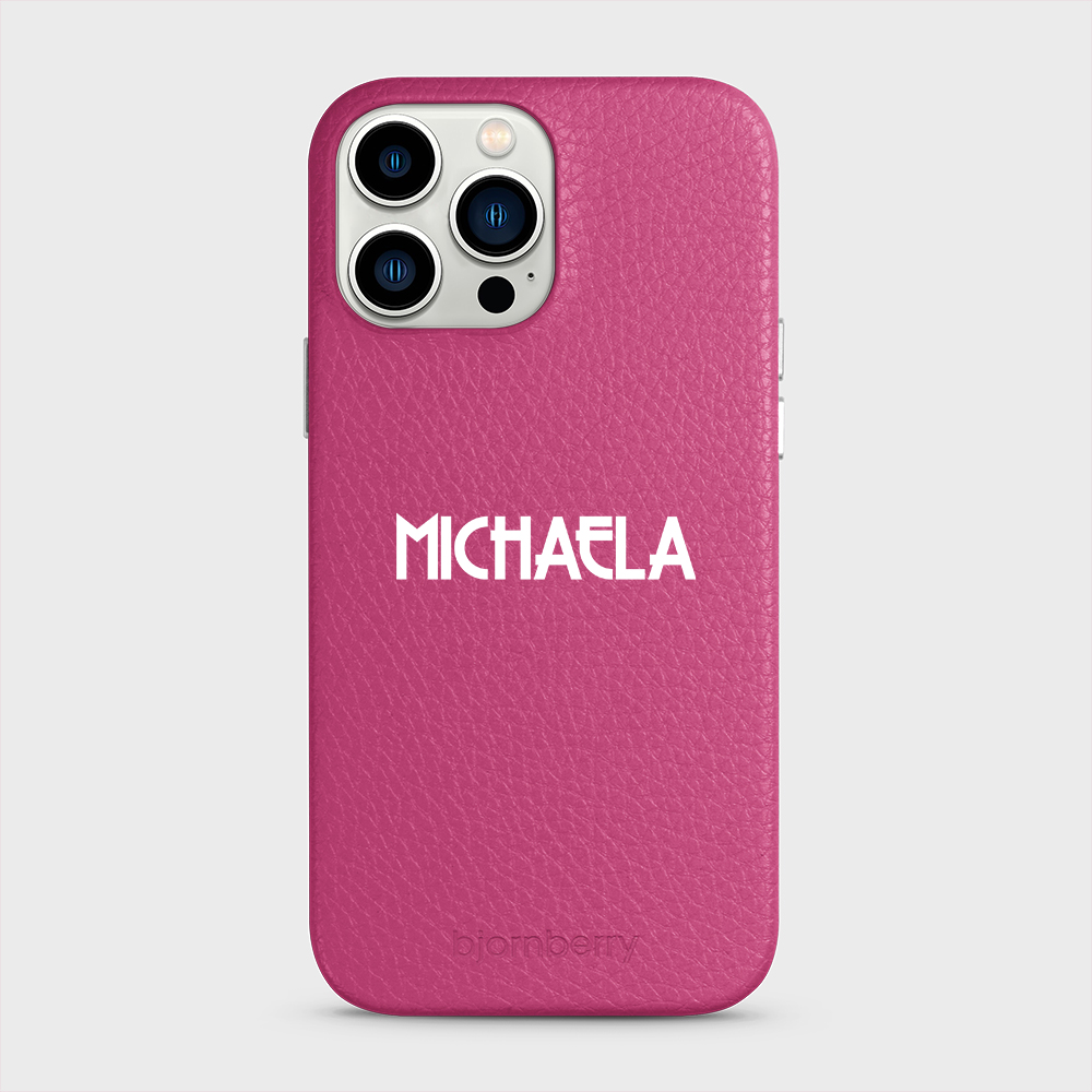 iPhone 13 Pro Max Personalised Leather Case - Art Deco Name - 35
