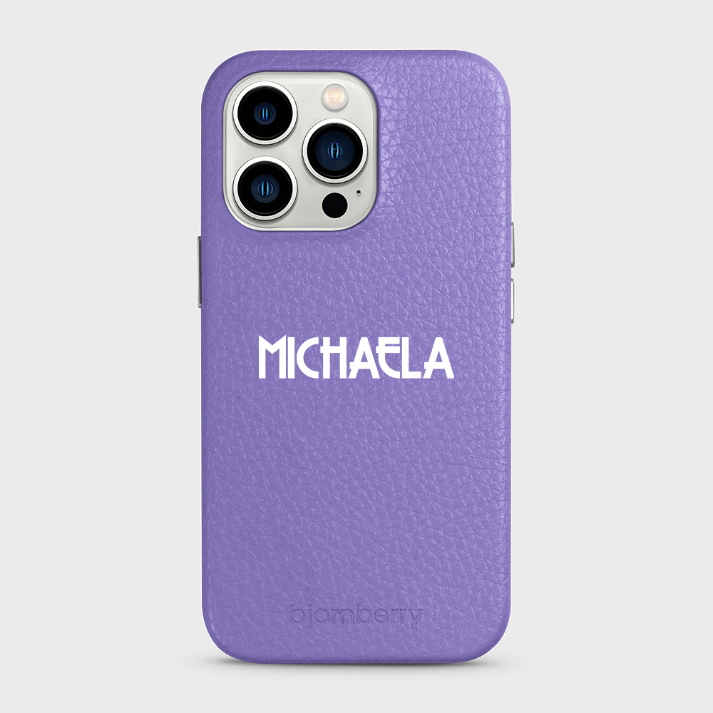 iPhone 13 Pro Personalised Leather Case - Art Deco Name - 7