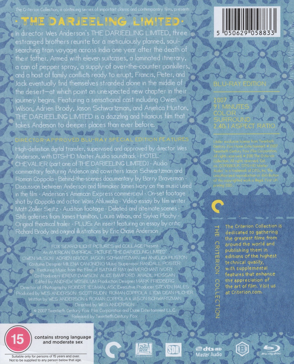 Darjeeling Limited (Criterion Collection) (ej svensk text) (Blu-ray) - 2