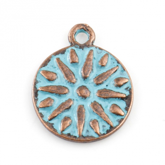 Charm,  Round pattern, bronze patina
