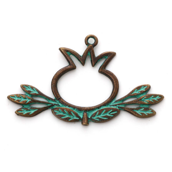 Charm, FLower branch, bronze patina