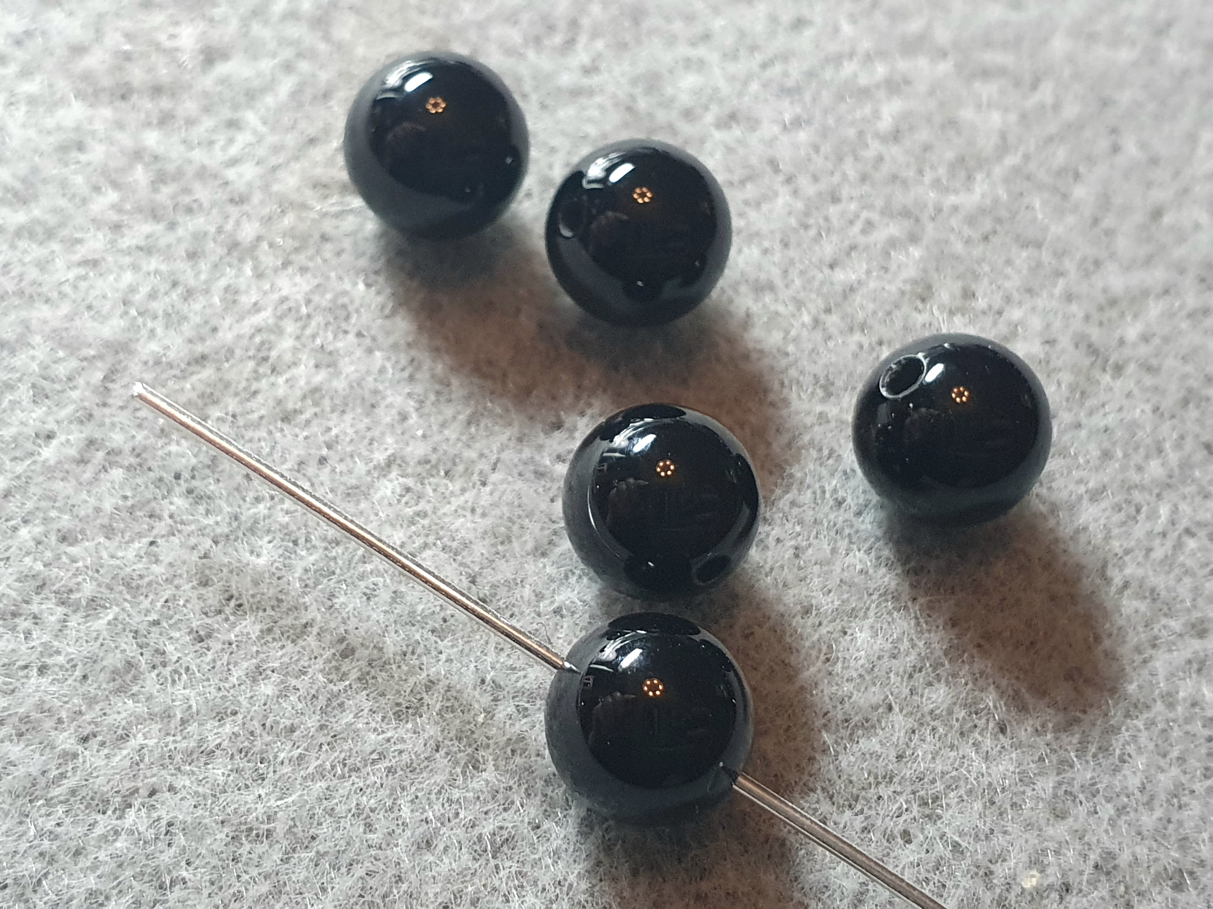 Svart onyx rund ca. 8 mm 5st/fp Pris/fp