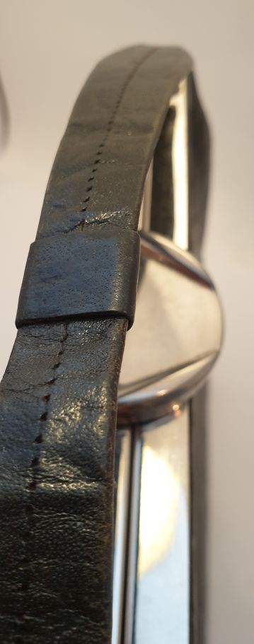 Handväska svart präglat läder 1960-tal - 5