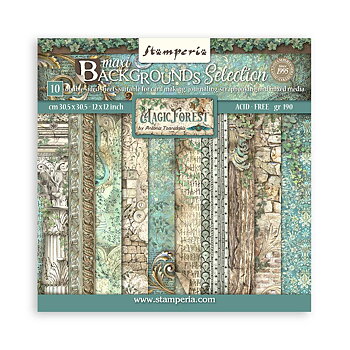  Stamperia Paper Pad 12x12  Maxi Background selection - Magic Forest