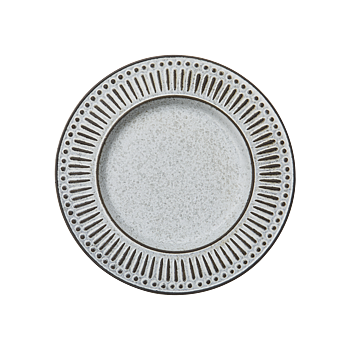 Antonia assiette, grå/elfenben dia 21 cm.