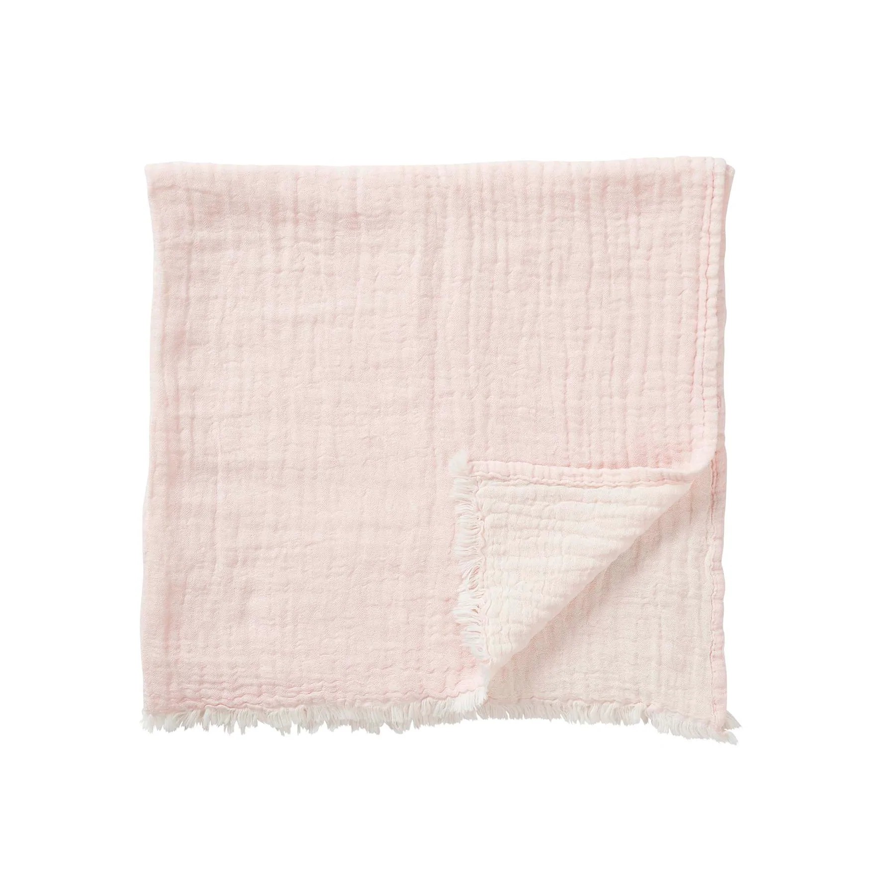 Lin/Bommulsfilt Duo Mini Rosa,70x90 cm - Klippan