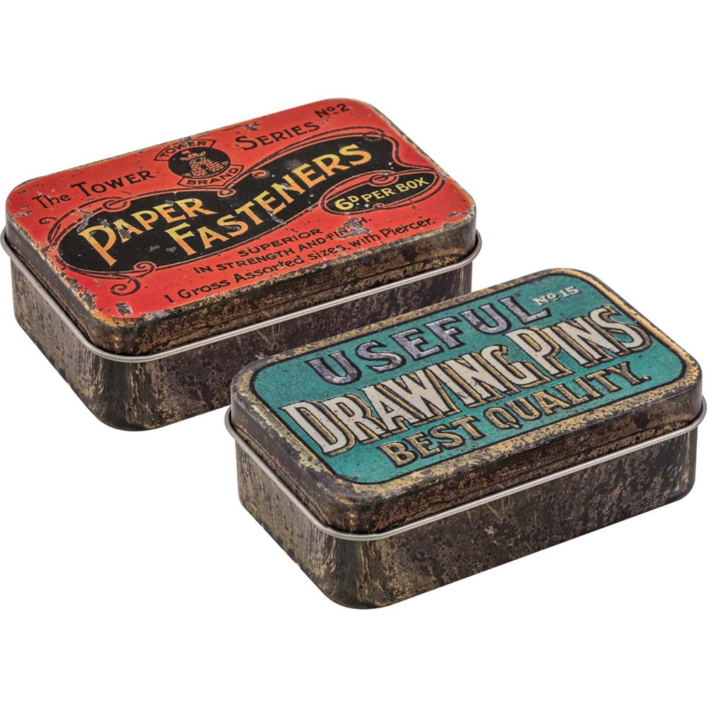 Tim Holtz - Idea-Ology Metal Trinket Tins 2/Pkg - 2
