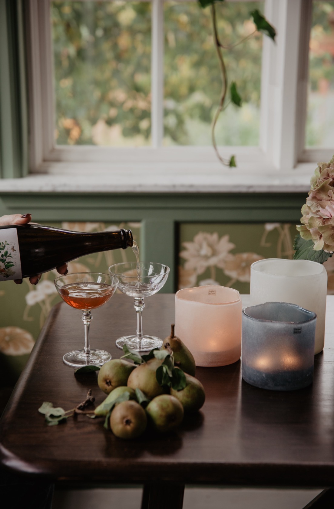 Vackert champagneglas lågt