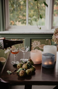 Vackert champagneglas lågt