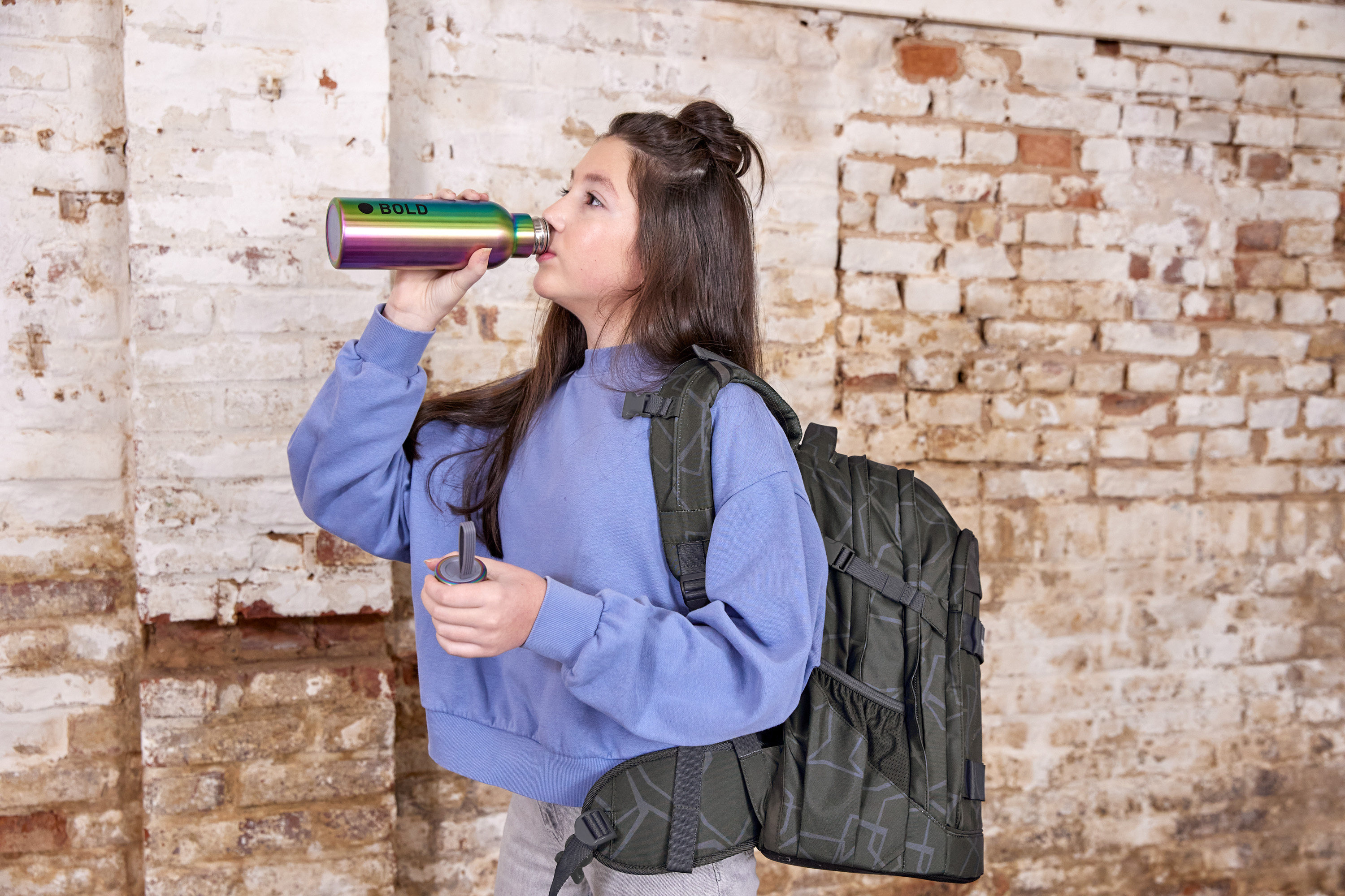 Lässig School Backpack Origin Bold Edges grey - 2