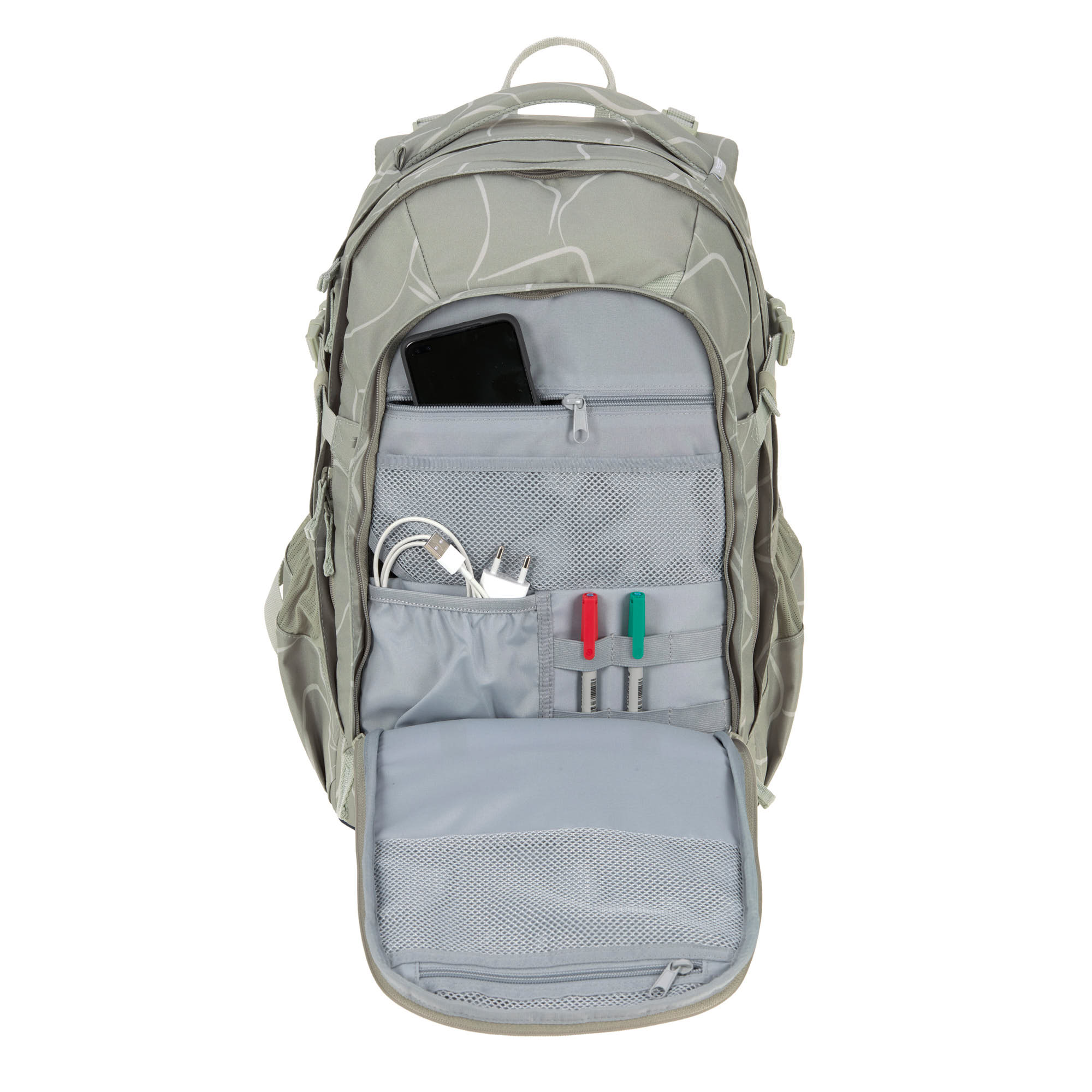 Lässig School Backpack Origin Bold Curve sage - 7
