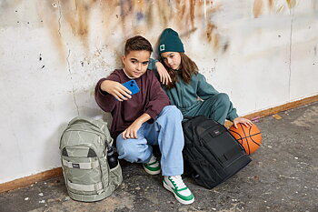 Lässig School Backpack Origin Bold Curve sage