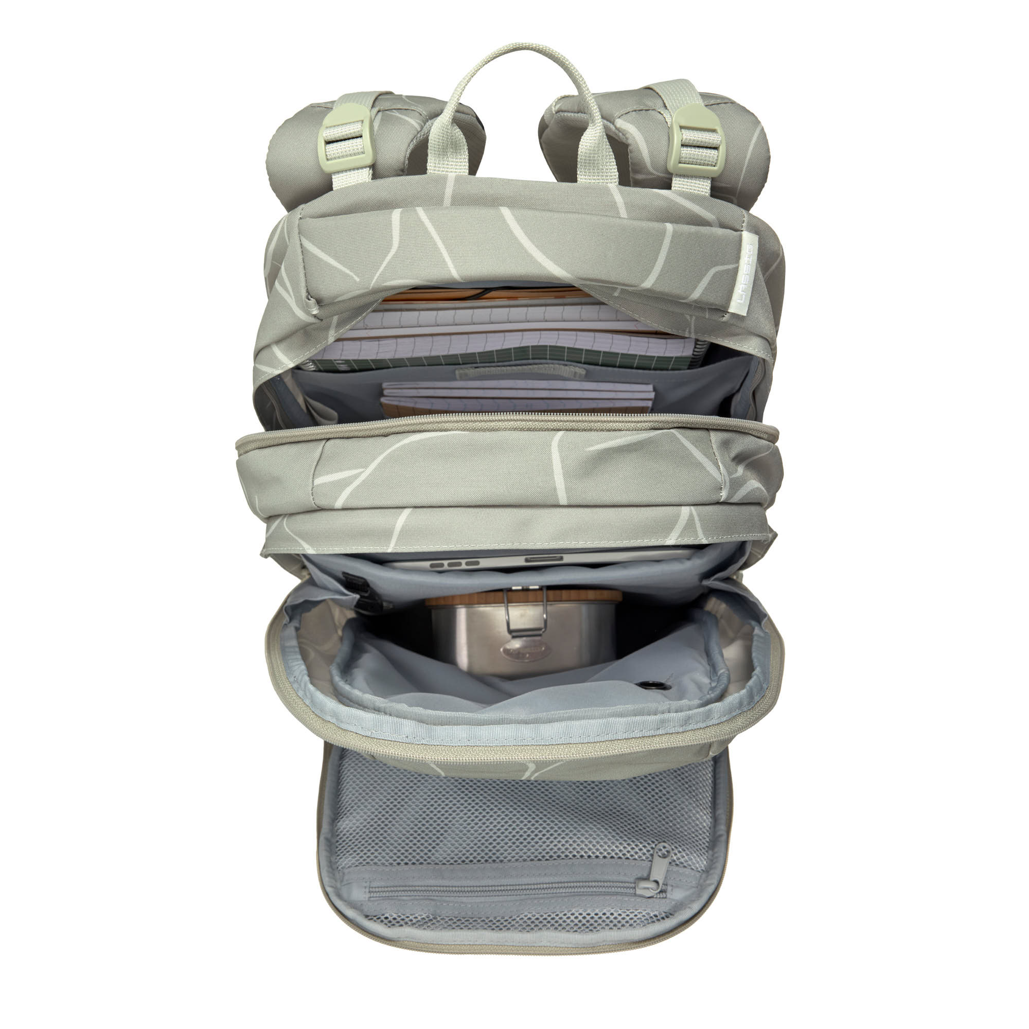 Lässig School Backpack Origin Bold Curve sage - 6