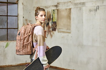 Lässig School Backpack Origin Bold Leaves caramel
