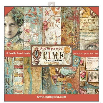  Stamperia Paper Pad 12"x12" -Time