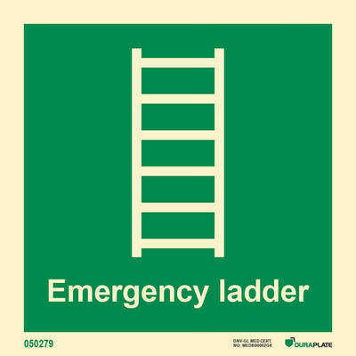 IMO-skylt "Emergency ladder"