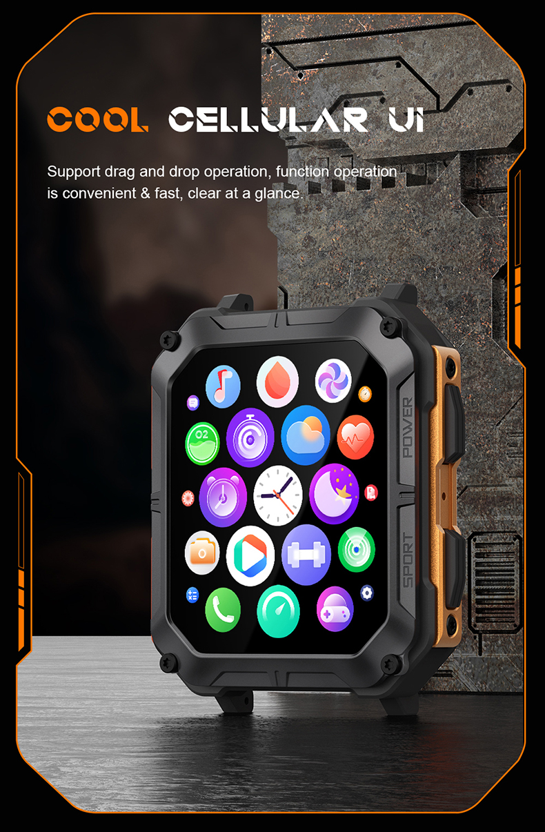Philippe Palmer Smart Watch LP67 Black Orange - 22