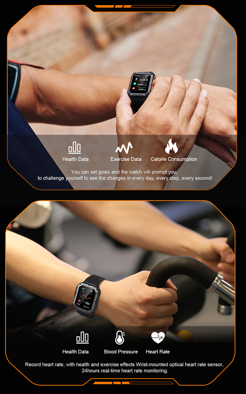 Philippe Palmer Smart Watch LP67 Black Orange - 25