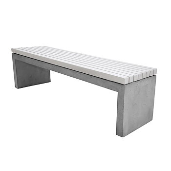 Parkbenk - Betongbenk Pion, Hvitmalt furu