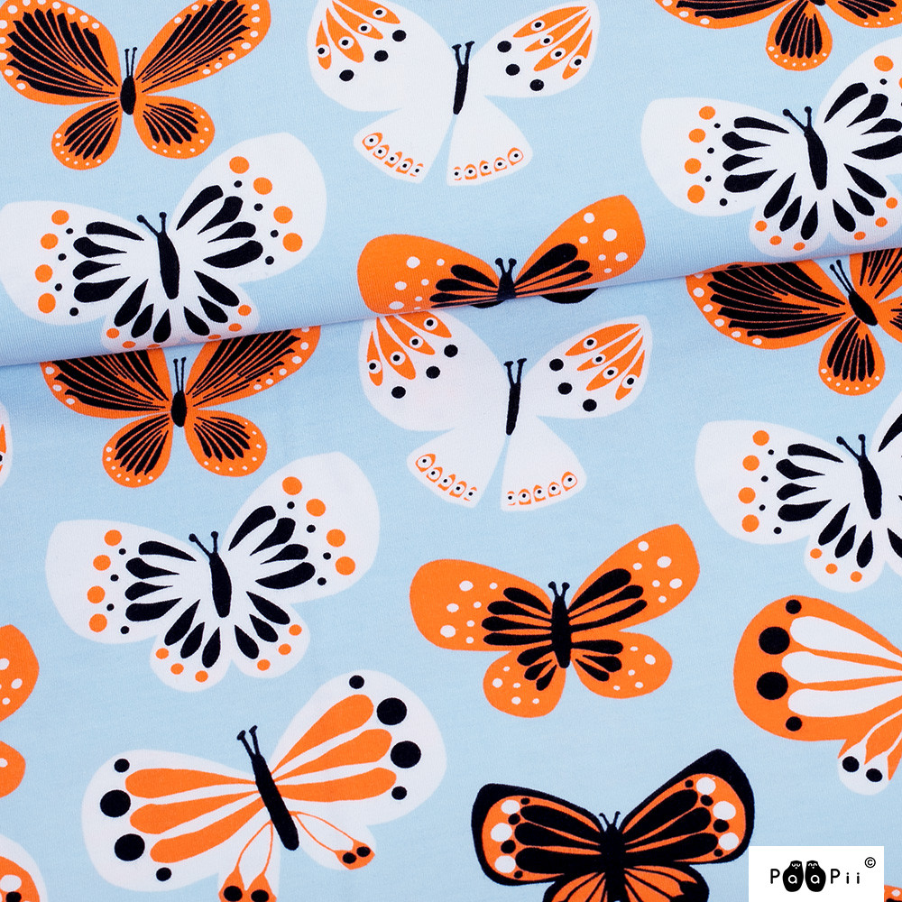 BUTTERFLIES - LIGHT BLUE/ORANGE - 3