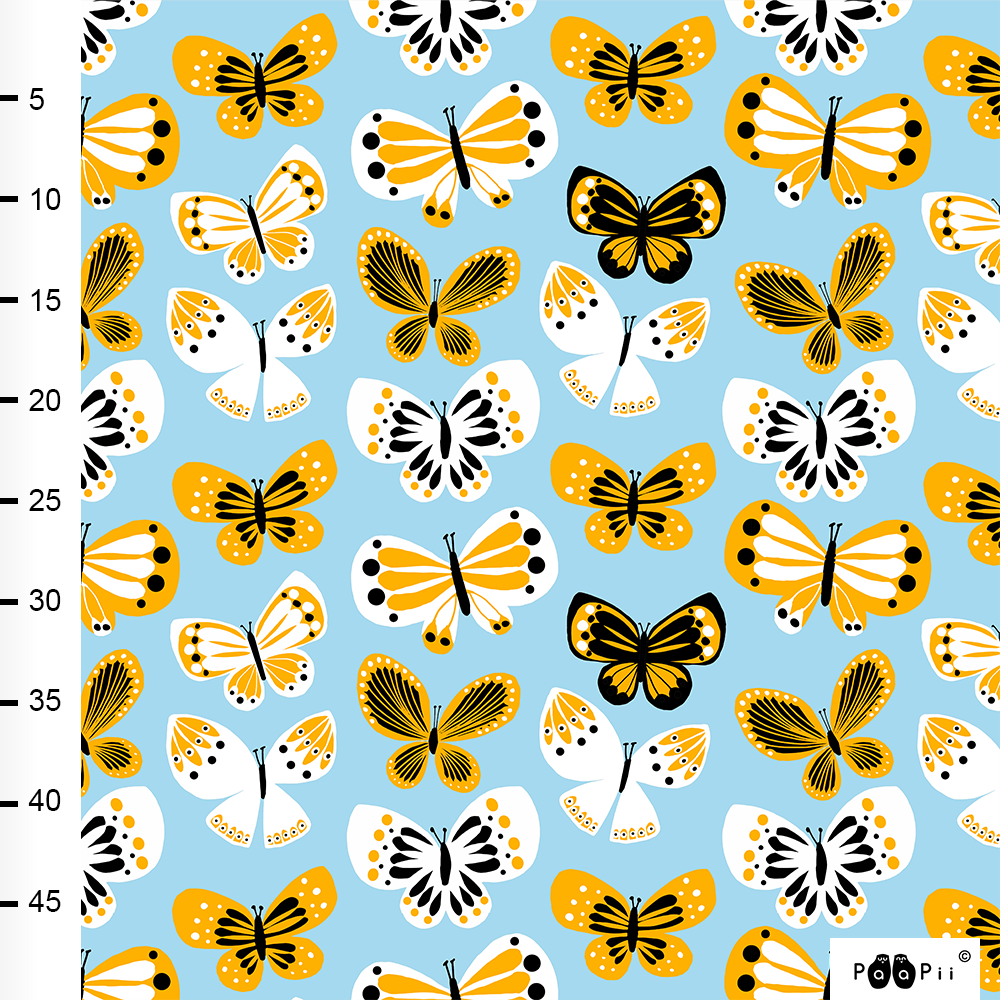 BUTTERFLIES - LIGHT BLUE/YELLOW