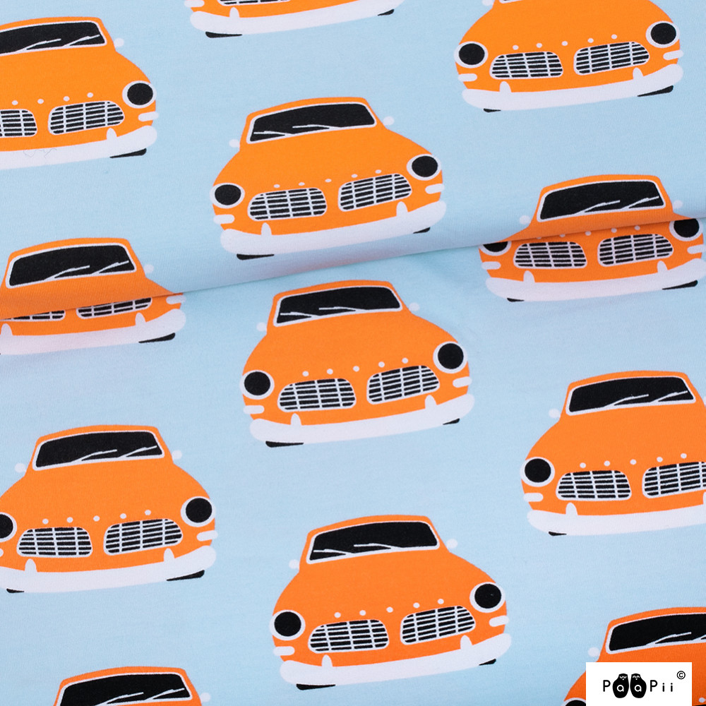 VINTAGE CARS - LIGHT BLUE/ORANGE - 3