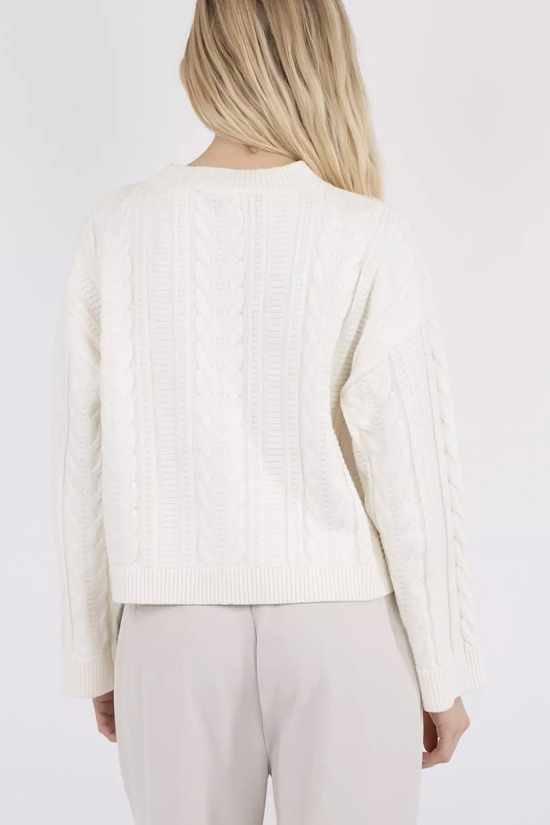Neo Noir - Hazel Cable Knit Blouse  White - 3