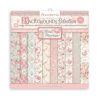 PP 8x8 Stamperia -Backgrounds Selection Rose Parfum