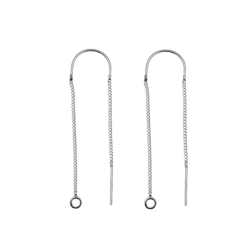 Kedjeörhängen i sterling silver med bygel och ring för berlock